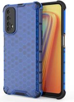 Voor OPPO Realme 7 schokbestendige honingraat pc + TPU-hoes (blauw)