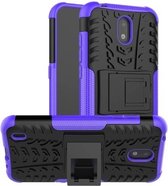 Voor Nokia 1.3 Tyre Texture Shockproof TPU + PC beschermhoes met houder (paars)