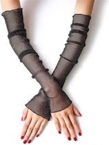 Ice-feel Purl Lace Thin Handschoenen Voetmouwen Mouwen voor tweeërlei gebruik, Maat: One Size (Zwart)-Zwart