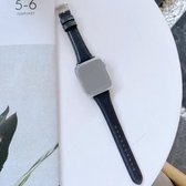 Dubbelzijdige lederen vervangende horlogeband voor Apple Watch Series 6 & SE & 5 & 4 44 mm / 3 & 2 & 1 42 mm (zwart)