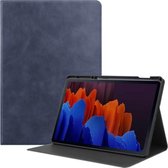 Voor Samsung Galaxy Tab S7 + T970 Koeienhuid Textuur TPU Tablet Horizontale Flip Leren Case met Houder & Slaap / Wekfunctie & Pen Slot (Blauw)