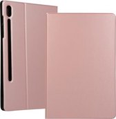 Voor Samsung Galaxy Tab S7 + / T970 Horizontale flip-elasticiteit PU + TPU lederen tas met houder (roségoud)