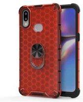 Voor Huawei Y6 2019 / Y6S / Y6 Prime schokbestendige honingraat PC + TPU ringhouder beschermhoes (rood)