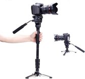 YUNTENG VCT-288RM SLR Camera Monopod Camera Ondersteuning Voet Hydraulische Kop Professionele Fotografie Stand, Hoogte: 1.48m