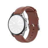 Voor Galaxy Watch 3 41 mm ronde staart lederen band, maat: gratis maat 20 mm (bruin)