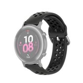 20 mm universele sport twee kleuren siliconen vervangende band horlogeband (kolen zwart + zwart)