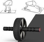 AIMEISHI Breedzijdig kleuren buikwiel Indoor fitnessapparatuur met NBR knielende pad (zwart)