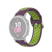 20mm Voor Huami Amazfit GTS / Samsung Galaxy Horloge Active 2 / Huawei Horloge GT2 42 MM Mode Binnenste Gesp Siliconen band (Paars groen)