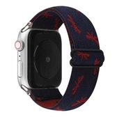 Etnische stijl gesp horlogeband voor Apple Watch Series 6 & SE & 5 & 4 40 mm / 3 & 2 & 1 38 mm (wijnrood blauw)