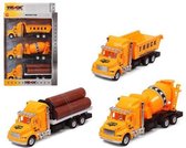 Set auto's Truck voor openbare werken Geel 119305 (3 Uds)