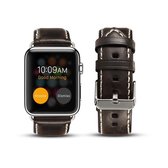 Voor Apple Watch Series 5 & 4 40mm / 3 & 2 & 1 38mm Oil Wax Retro Cowhide Strap horlogeband (zwart)