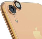 Titanium legering metalen camera lensbeschermer gehard glasfilm voor iPhone XR (goud)