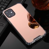 Voor iPhone 11 Pro Max TPU + acryl Four Drop Luxury Plating Mirror Phone Case Cover (Rose Gold)