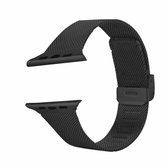 Voor Apple Watch Series 5 en 4 44 mm / 3 en 2 en 1 42 mm Milanese roestvrijstalen horlogeband (zwart)