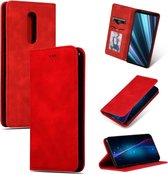 Retro Skin Feel Business magnetisch horizontaal lederen flip-hoesje voor Sony Xperia 1 en Xperia XZ4 (rood)