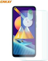 Voor Samsung Galaxy A11 / M11 5PCS ENKAY Hat-Prince 0.26mm 9H 2.5D Curved Edge Tempered Glass Film