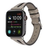 Eenvoudige V-vormige lederen band voor Apple Watch Series 5 en 4 44 mm / 3 en 2 en 1 42 mm (grijs)