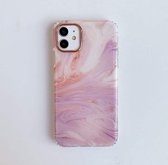Marmerpatroon Dubbelzijdig lamineren TPU beschermhoes voor iPhone 11 Pro Max (Taro-kleur)