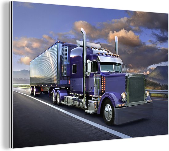 Camion couleur violet aluminium 30x20 cm - petit - Tirage photo sur  aluminium