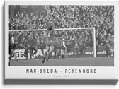 Walljar - NAC Breda - Feyenoord '69 - Zwart wit poster met lijst