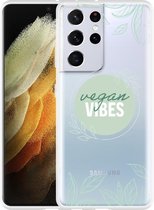 Hoesje Geschikt voor Samsung Galaxy S21 Ultra Vegan Vibes