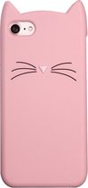 GadgetBay Roze katje snorharen iPhone 7 8 hoesje case cover kitten