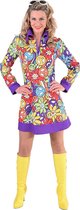 60's jurk peace mix van kleuren met lange mouw