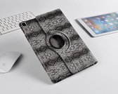 H.K. Draaibaar/Boekhoesje hoesje slangenprint zwart geschikt voor Apple iPad 10.2 (2019/2020) /Apple iPad 10.5 (2017) / Apple iPad AIR3 (2020) + styles pen en glasfolie