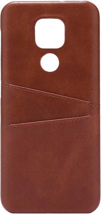 Shop4 Motorola Moto G9 Play - Étui rigide Cabello avec porte-cartes Marron