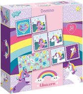 Totum Unicorn Domino spel - 32 delig kaartspel met vrolijke eenhoorn dessins