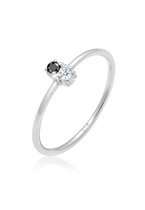 Elli PREMIUM Ring Dames Bi-Colour Trend met Diamant (0,06 ct.) in 925 Sterling Zilver