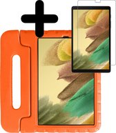 Hoes Geschikt voor Samsung Galaxy Tab A7 Lite Hoes Kinder Hoesje Kids Case Shockproof Cover Met Screenprotector - Hoesje Geschikt voor Samsung Tab A7 Lite Hoesje Kidscase - Oranje