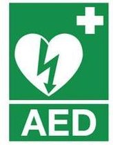AED bord met tekst - kunststof 150 x 112 mm