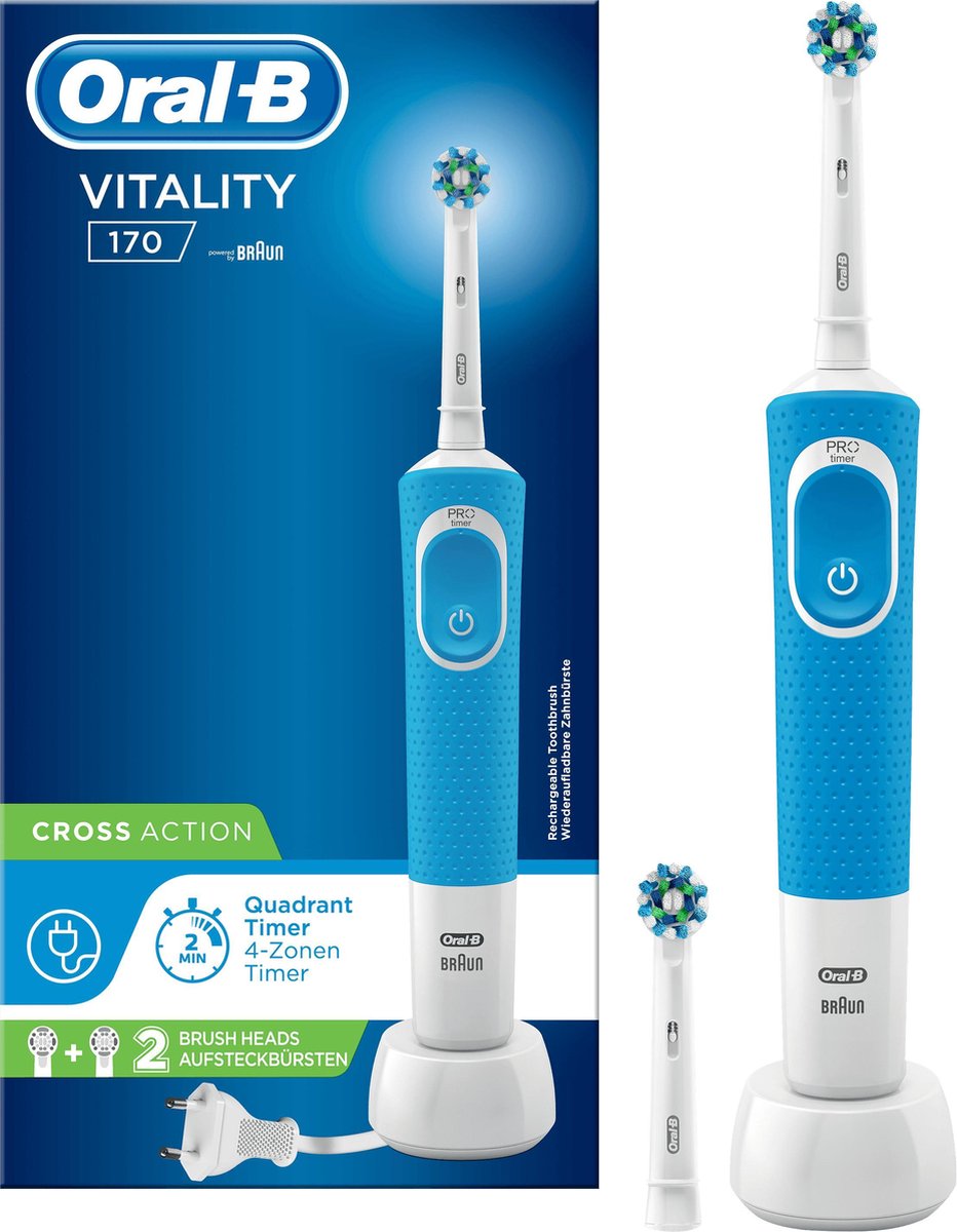 Oral-B Vitality 170 - Elektrische Tandenborstel - Inclusief 2 opzetborstels  | bol.com