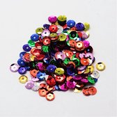 Pailletten 6 mm mix, 200 gram