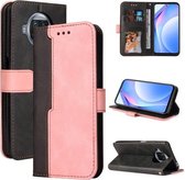 Voor Xiaomi Mi 10T Lite 5G/Redmi Note 9 Pro 5G/Mi 10i Zakelijke stiksels-kleur Horizontale Flip PU lederen tas met houder & kaartsleuven & fotolijst (roze)