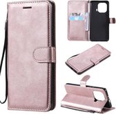 Voor Xiaomi Mi 11 Pro Effen Kleur Horizontale Flip Beschermende Lederen Case met Houder & Kaartsleuven & Portemonnee & Fotolijst & Lanyard (Rose Goud)