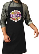 IJs/ Ice cream schort / keukenschort zwart voor heren - Kookschorten / keuken schorten medewerkers ijssalon