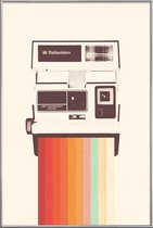 JUNIQE - Poster met kunststof lijst Instant Camera Rainbow -20x30