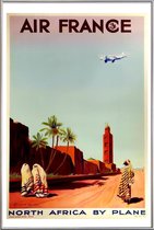 JUNIQE - Poster met kunststof lijst Vintage Afrika Air France -20x30