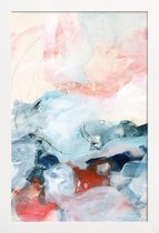 JUNIQE - Poster met houten lijst Abstract Painting III -13x18 /Blauw &