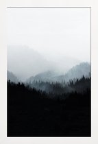 JUNIQE - Poster met houten lijst Woods 5Y -13x18 /Wit & Zwart