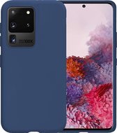 Samsung Galaxy S20 Ultra Hoesje Siliconen Case Cover - Samsung S20 Ultra Hoesje Cover Hoes Siliconen - Donker blauw