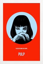 JUNIQE - Poster in houten lijst Mia Wallace Pulp Fiction -30x45 /Rood