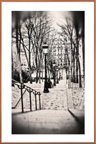 JUNIQE - Poster met kunststof lijst Montmartre, Paris -13x18 /Grijs &