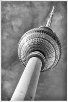JUNIQE - Poster met kunststof lijst Berlin Fernsehturm -30x45 /Grijs &
