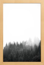 JUNIQE - Poster met houten lijst Walk Through The Forest -13x18 /Grijs