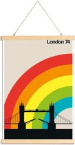 JUNIQE - Posterhanger Vintage Londen 74 -30x45 /Kleurrijk