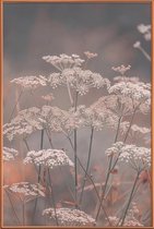 JUNIQE - Poster met kunststof lijst Mystic Garden Peach -13x18 /Grijs