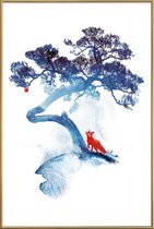 JUNIQE - Poster met kunststof lijst The Last Apple Tree -20x30 /Blauw